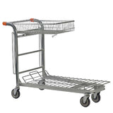 Nestable Stock Trolley with Folding Basket + 500KG Load Capacity
