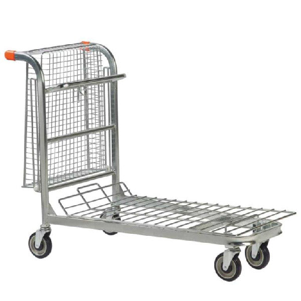 Warehouse and Retail Stock Trolley with Folding Basket