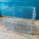 Shop for wire mesh pallet cages featuring a front drop door section